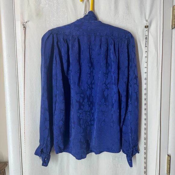 Vintage Oleg Cassini Floral Silk Blouse - Picture 8 of 11